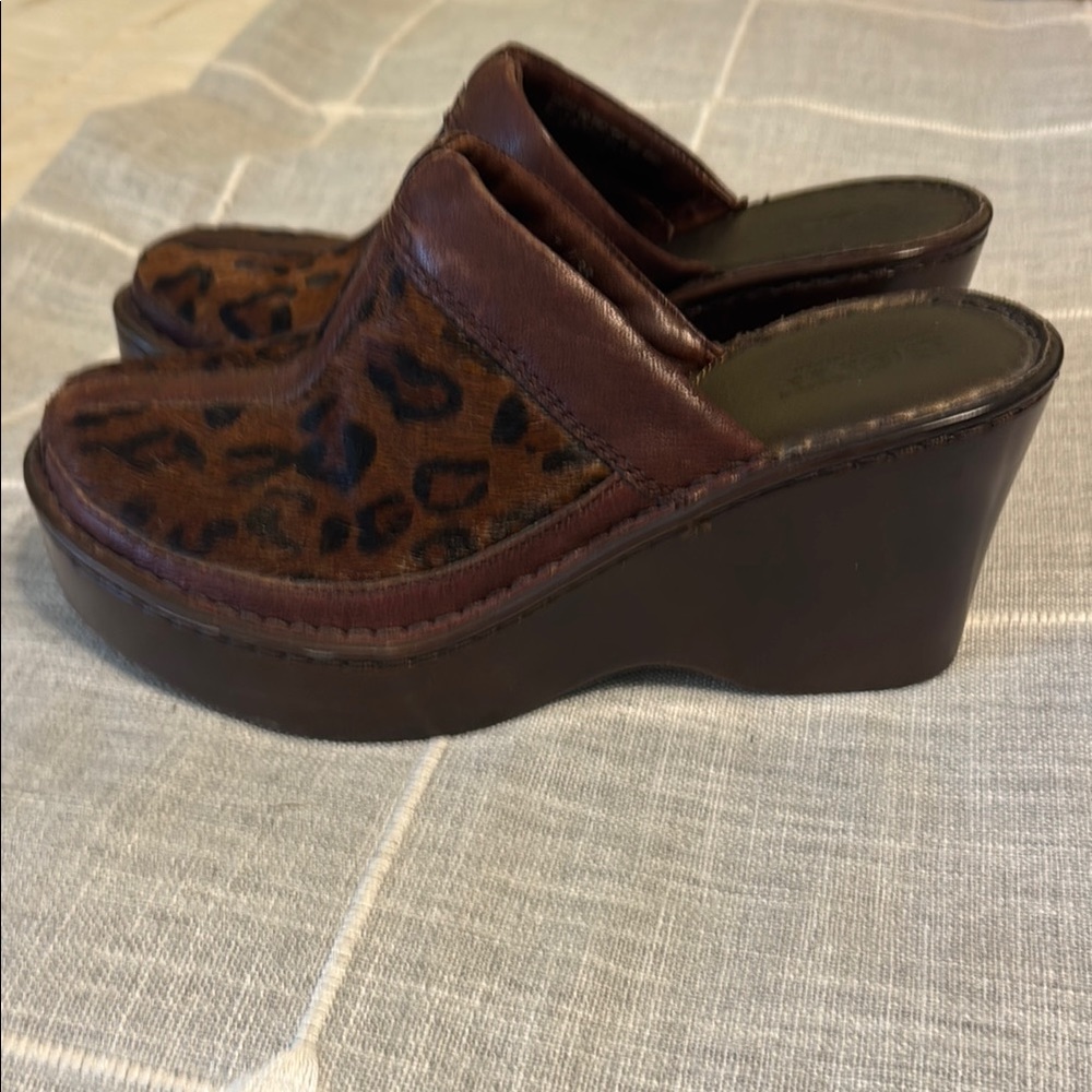 Brown Leopard Print Clogs - image 2